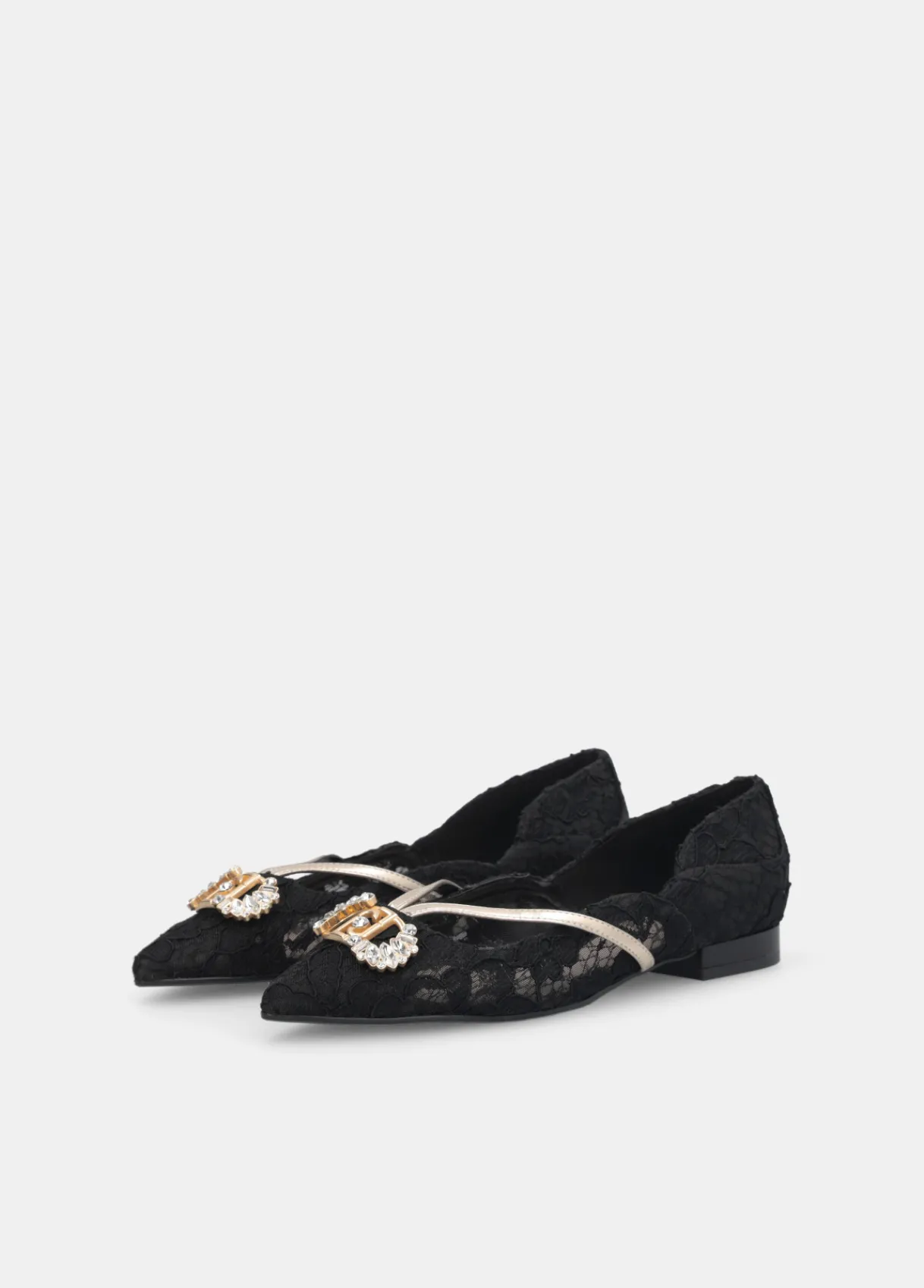 Liu Jo Ballerines en dentelle avec logo bijou|Femme Mocassins