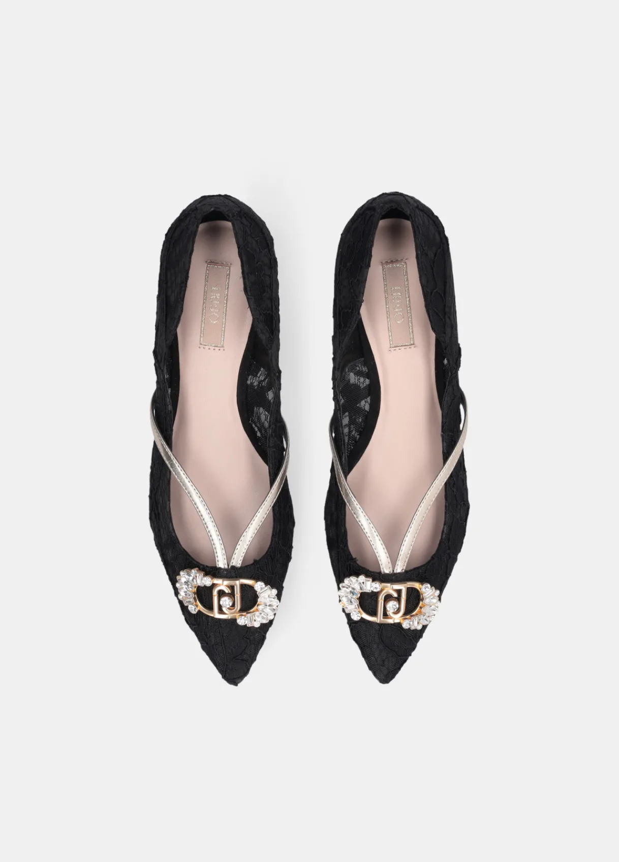 Liu Jo Ballerines en dentelle avec logo bijou|Femme Mocassins