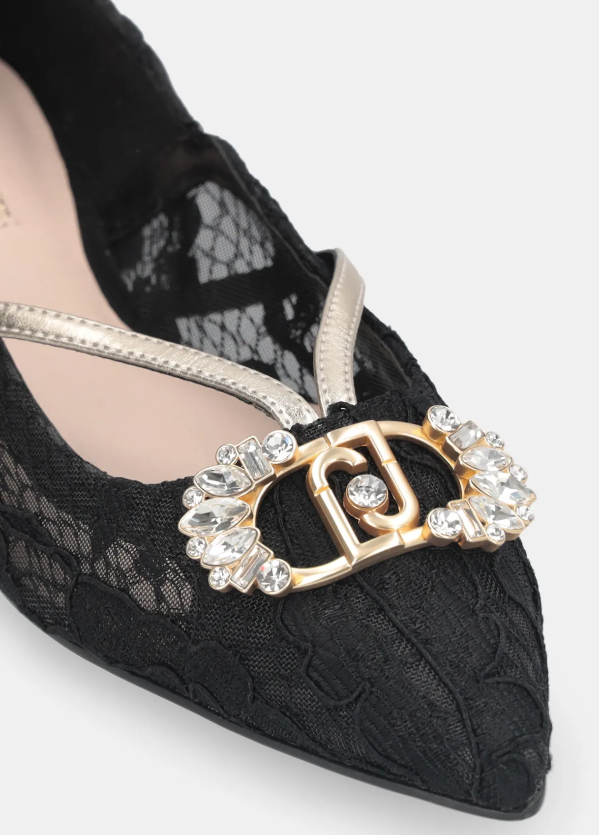 Liu Jo Ballerines en dentelle avec logo bijou|Femme Mocassins