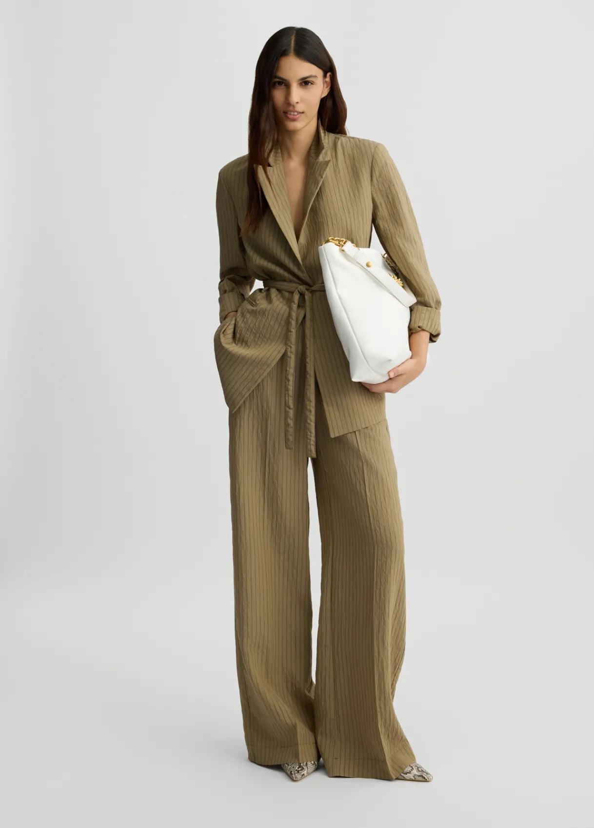 Liu Jo Blazer à rayures avec ceinture|Femme Vestes|Tailleurs
