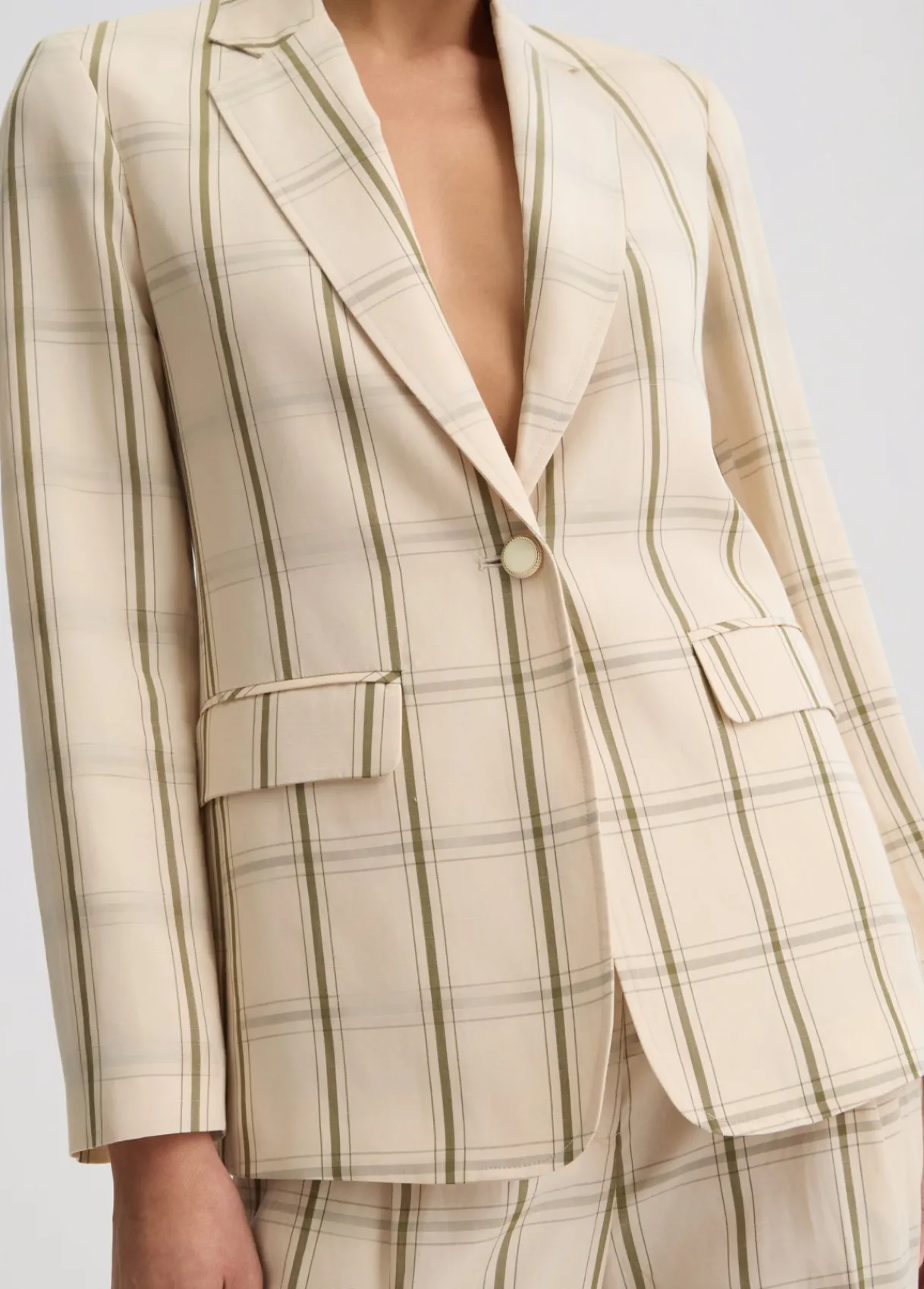 Liu Jo Blazer en lin à carreaux|Femme Vestes|Tailleurs
