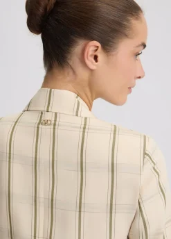 Liu Jo Blazer en lin à carreaux|Femme Vestes|Tailleurs