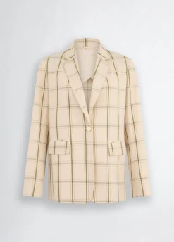 Liu Jo Blazer en lin à carreaux|Femme Vestes|Tailleurs