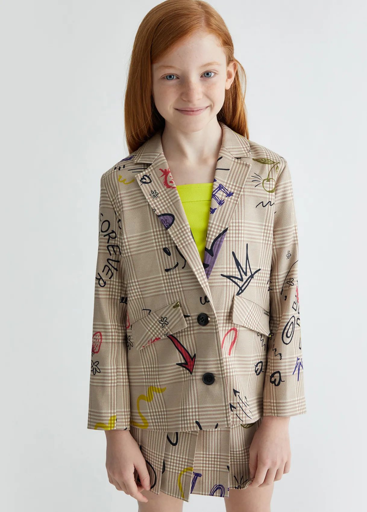 Liu Jo Blazer en prince-de-galles à imprimé|Enfant Vestes Et Manteaux