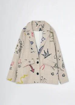 Liu Jo Blazer en prince-de-galles à imprimé|Enfant Vestes Et Manteaux