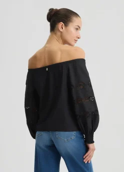 Liu Jo Blouse en coton avec broderies|Femme Chemises Et Blouses