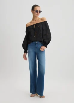 Liu Jo Blouse en coton avec broderies|Femme Chemises Et Blouses