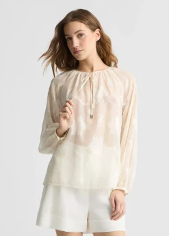 Liu Jo Blouse en lurex® à fleurs|Femme Chemises Et Blouses