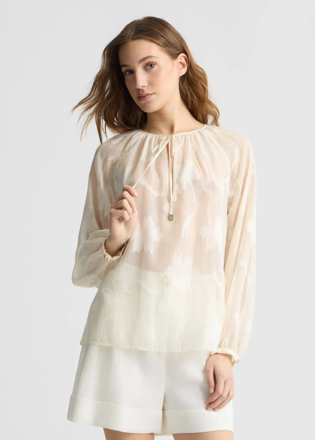 Liu Jo Blouse en lurex® à fleurs|Femme Chemises Et Blouses