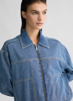 Liu Jo Blouson en toile denim avec strass|Femme Vestes