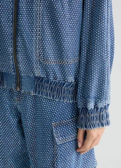 Liu Jo Blouson en toile denim avec strass|Femme Vestes
