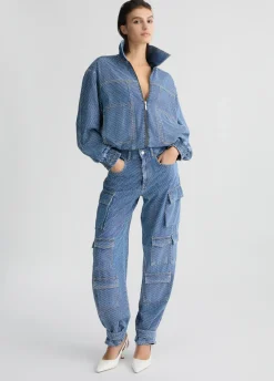 Liu Jo Blouson en toile denim avec strass|Femme Vestes