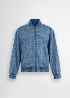 Liu Jo Blouson en toile denim avec strass|Femme Vestes