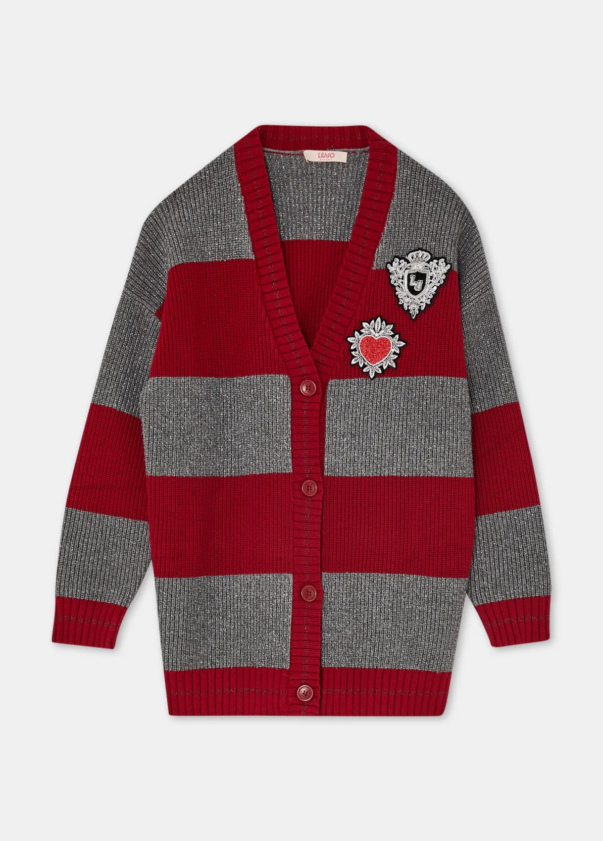 Liu Jo Cardigan en Lurex® à rayures|Enfant Pull Et Sweatshirts