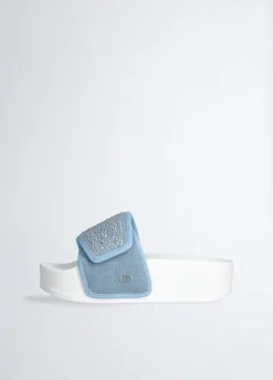 Liu Jo Chaussons compensés en denim avec strass|Femme Mocassins