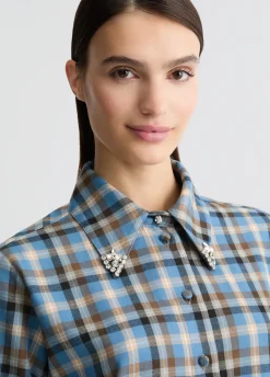 Liu Jo Chemise à carreaux avec broderies bijoux|Femme Chemises Et Blouses