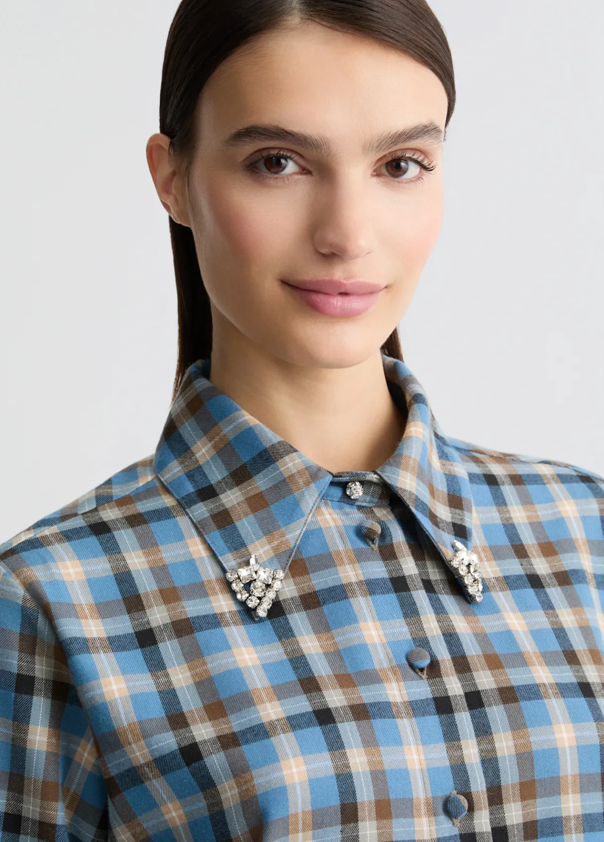 Liu Jo Chemise à carreaux avec broderies bijoux|Femme Chemises Et Blouses