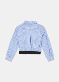 Liu Jo Chemise en coton à rayures avec cravate|Enfant Pull Et Sweatshirts