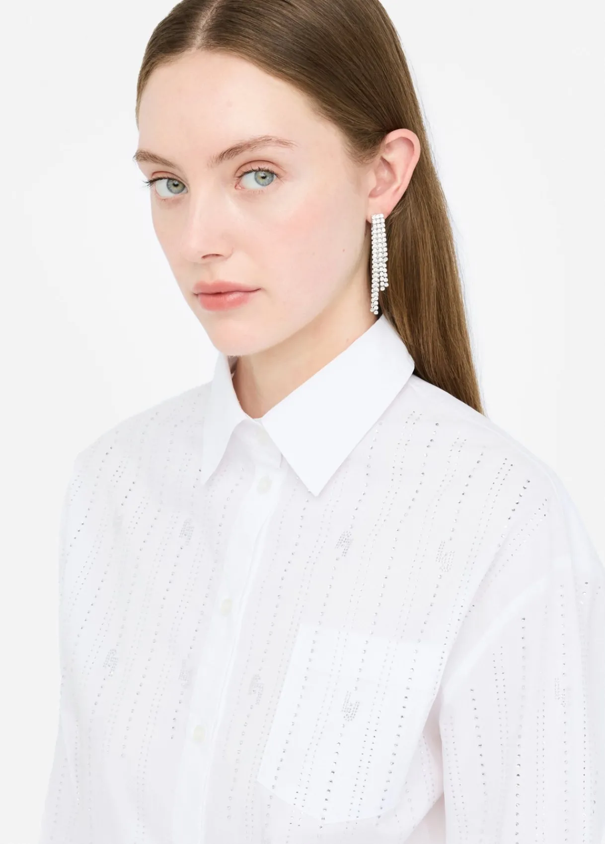 Liu Jo Chemise en coton avec strass|Femme Chemises Et Blouses