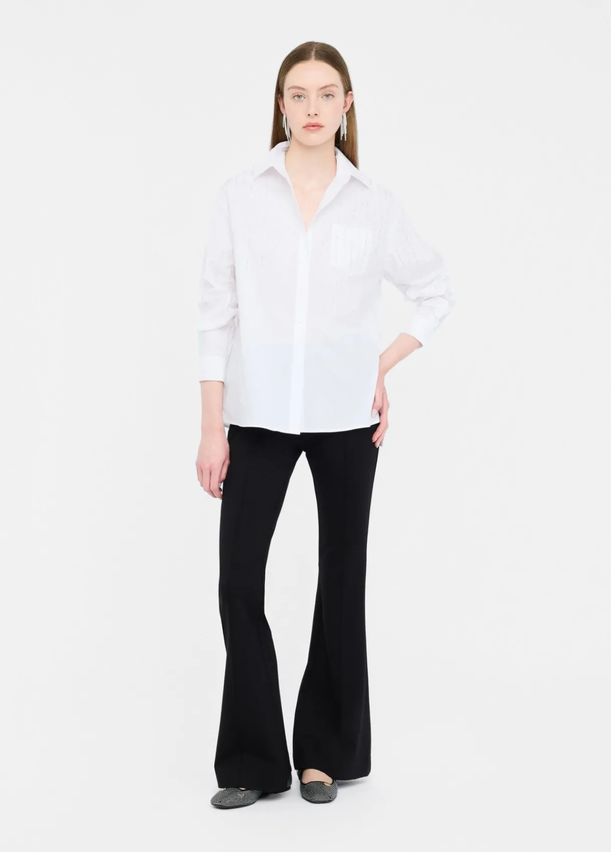 Liu Jo Chemise en coton avec strass|Femme Chemises Et Blouses