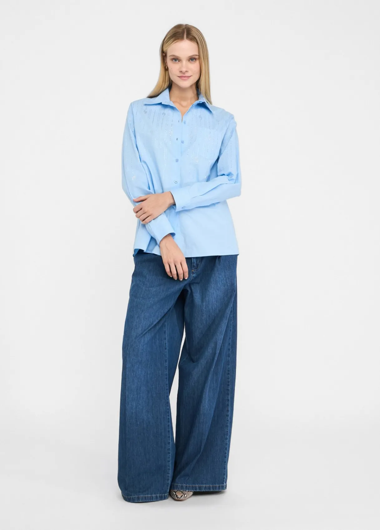 Liu Jo Chemise en coton avec strass|Femme Chemises Et Blouses