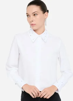 Liu Jo Chemise en popeline avec strass|Femme Chemises Et Blouses