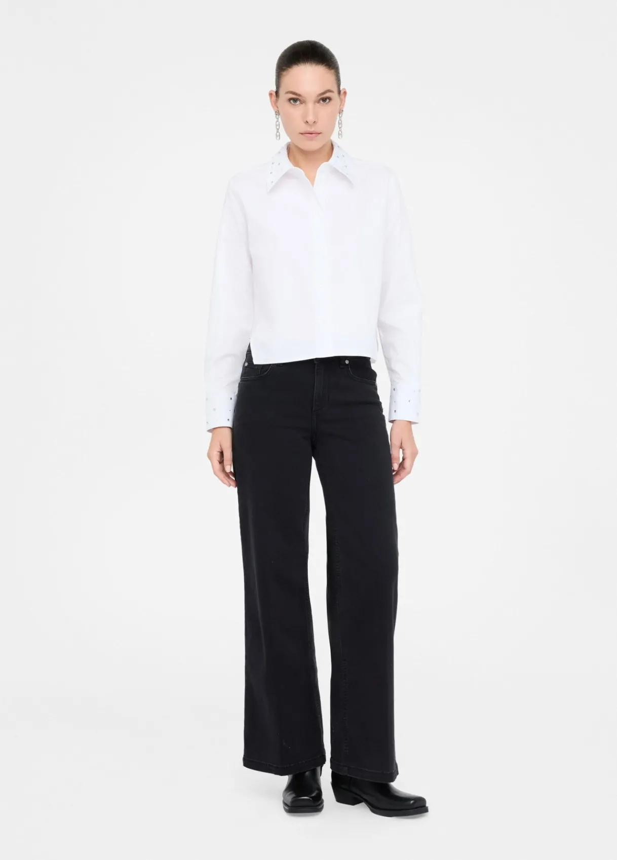 Liu Jo Chemise en popeline avec strass|Femme Chemises Et Blouses