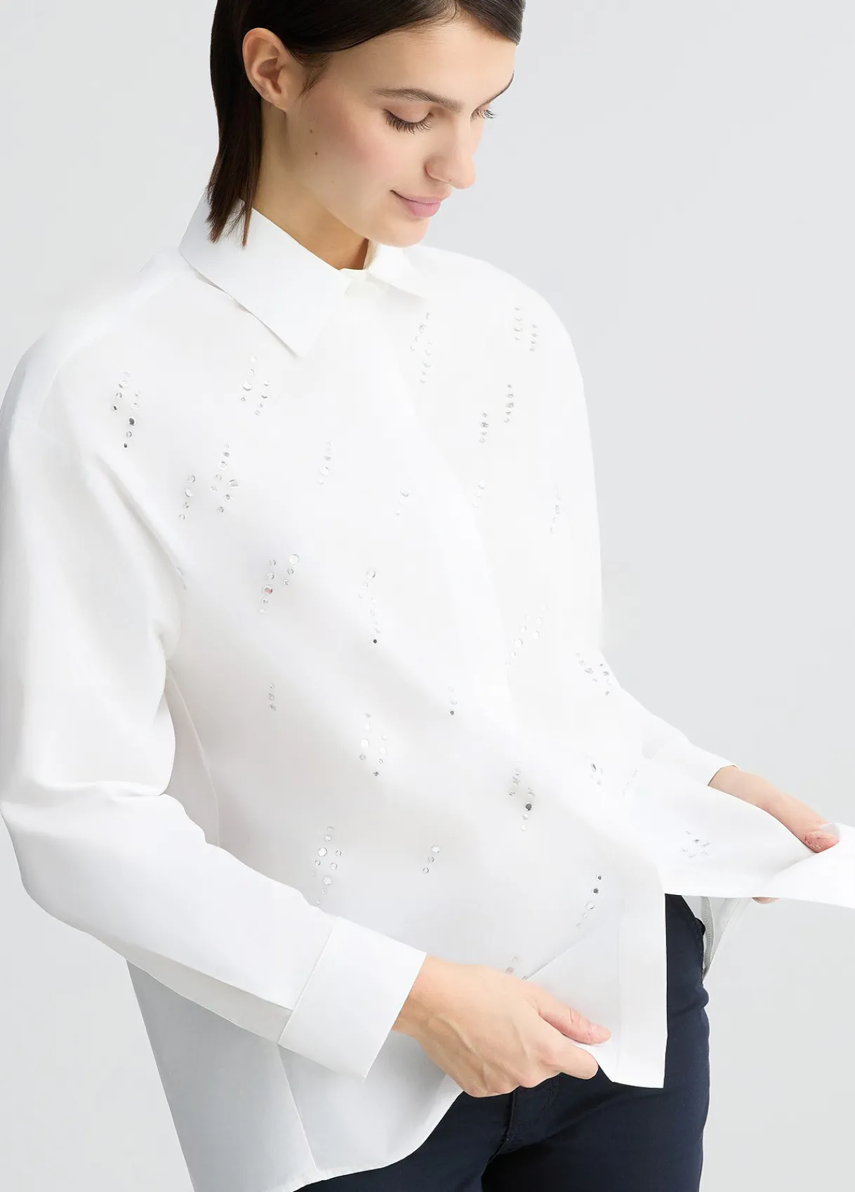 Liu Jo Chemise en popeline avec strass|Femme Chemises Et Blouses