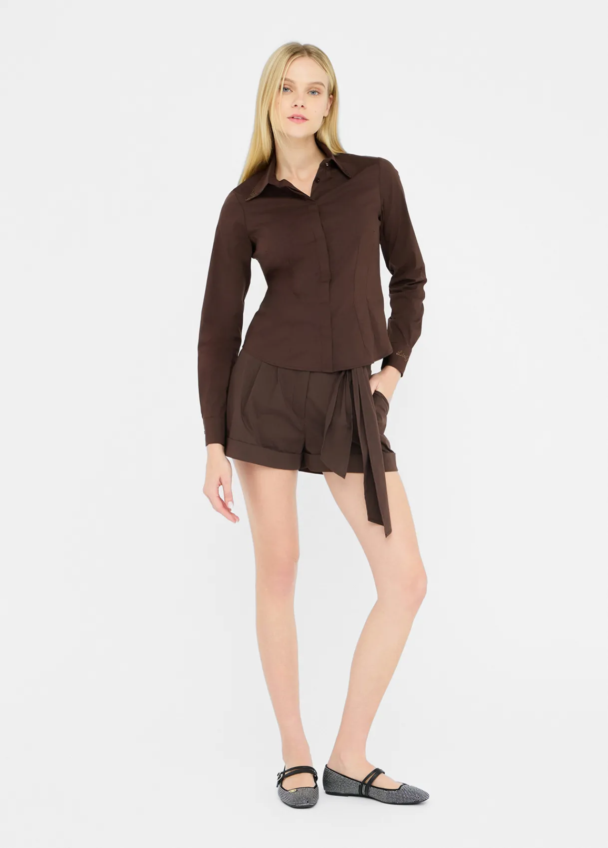 Liu Jo Chemise en popeline avec strass|Femme Chemises Et Blouses