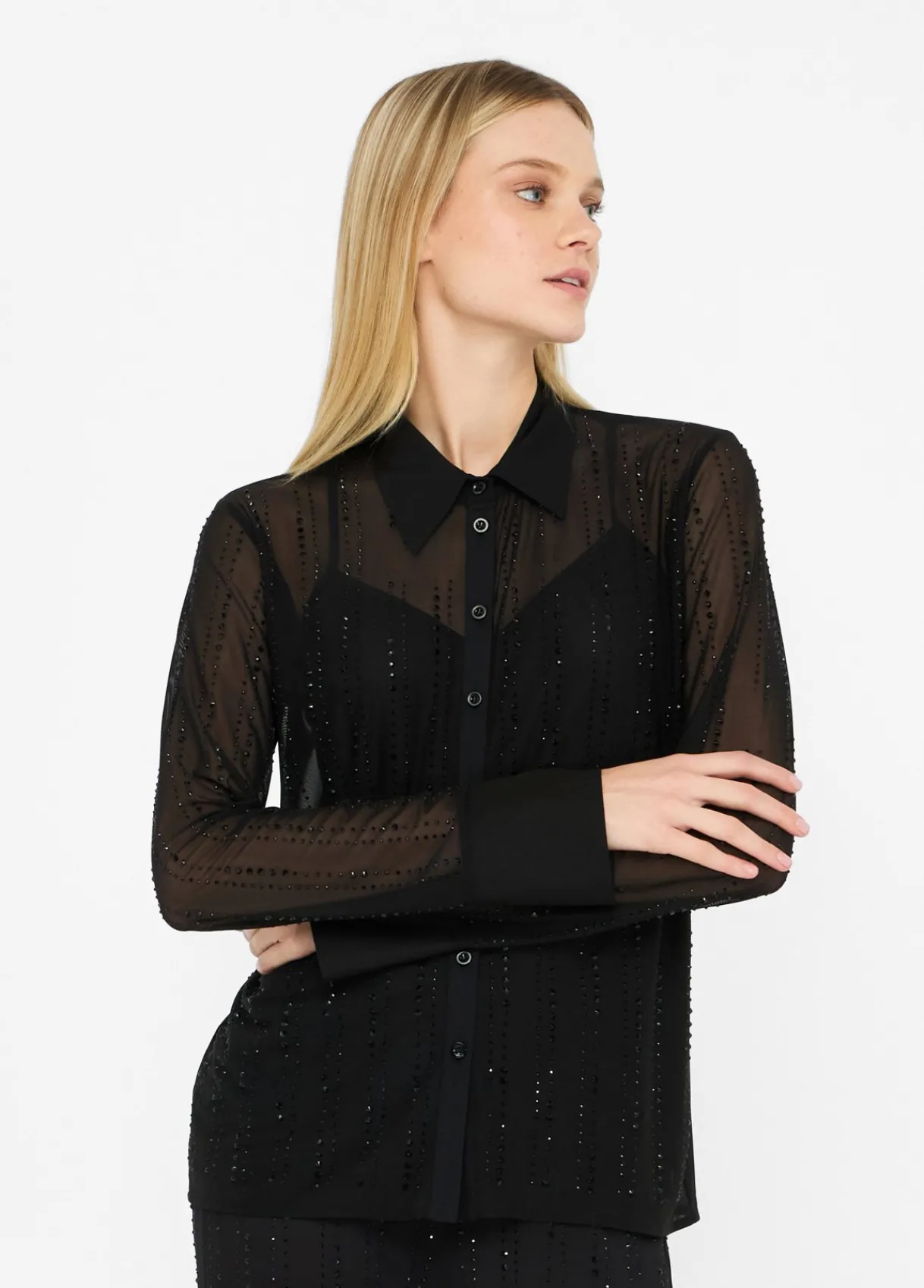 Liu Jo Chemise en tulle avec strass|Femme Chemises Et Blouses