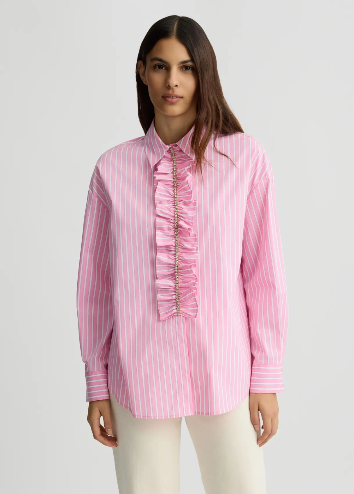 Liu Jo Chemise rayée avec volants|Femme Chemises Et Blouses