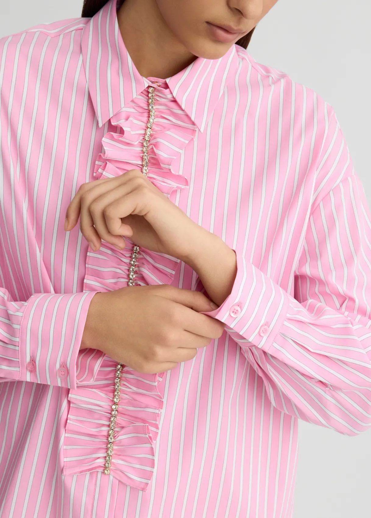Liu Jo Chemise rayée avec volants|Femme Chemises Et Blouses
