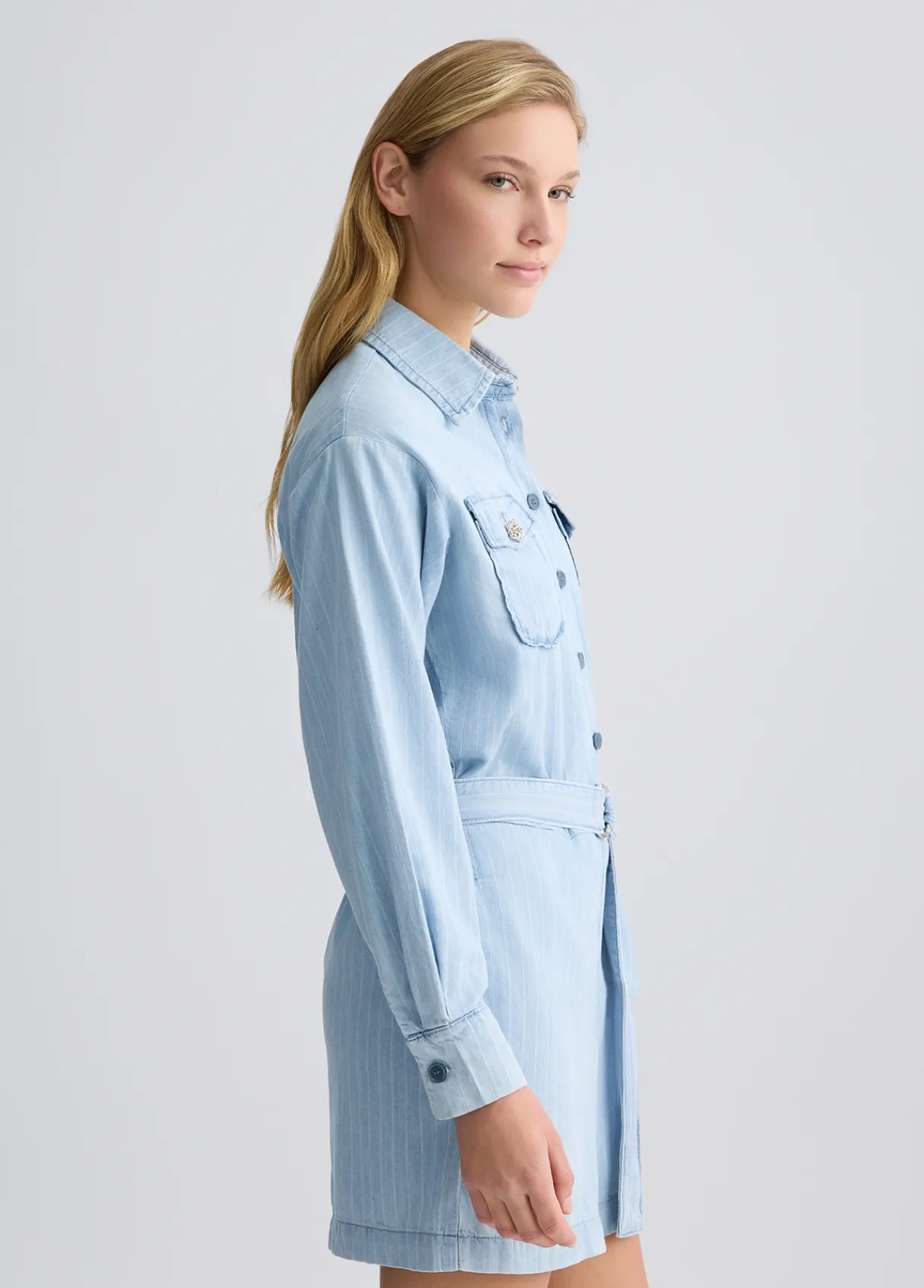 Liu Jo Combinaison en denim à rayures craie|Femme Robes