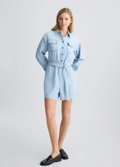 Liu Jo Combinaison en denim à rayures craie|Femme Robes
