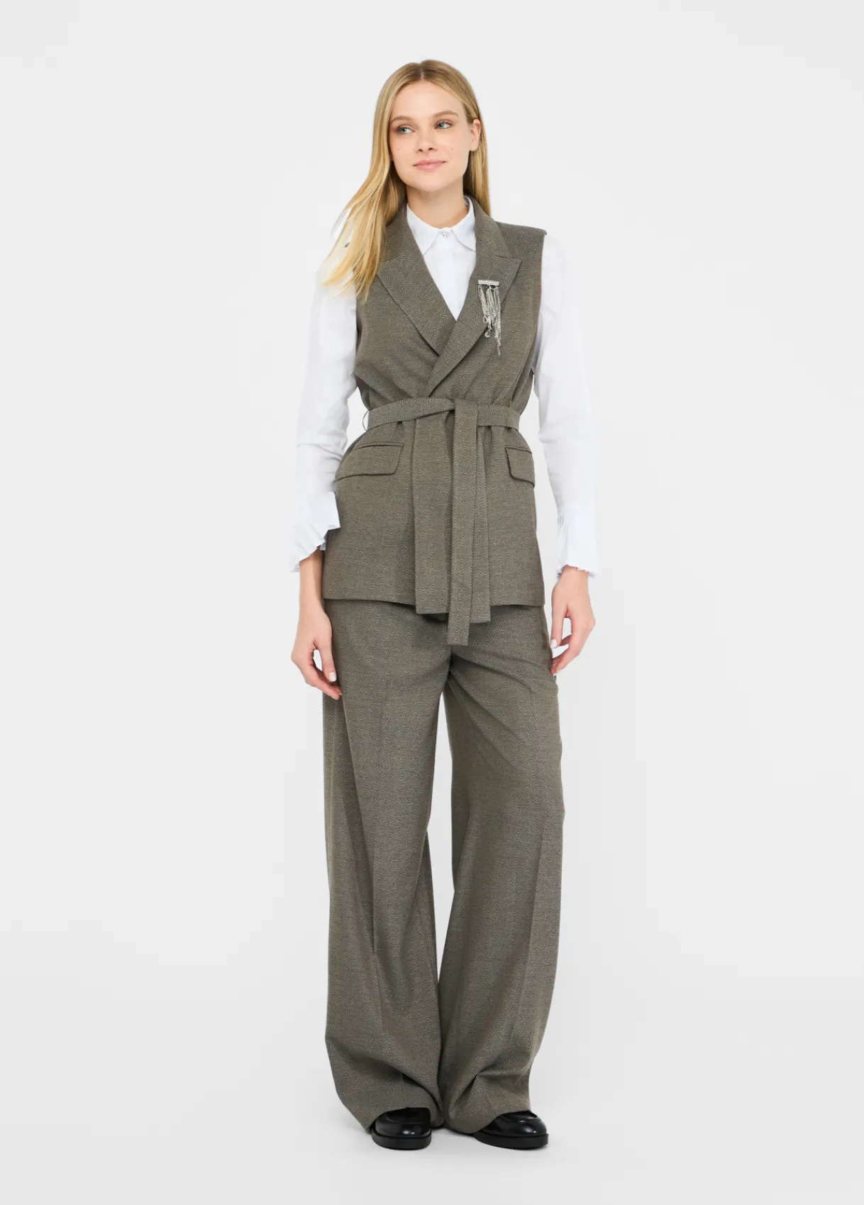 Liu Jo Gilet à chevrons avec ceinture|Femme Vestes