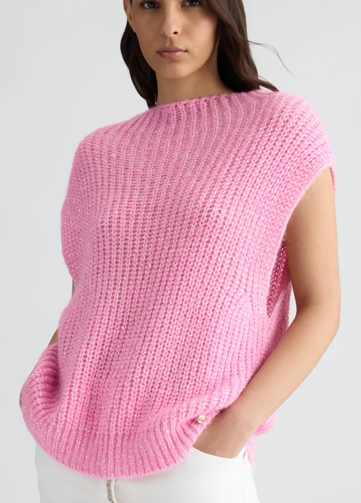 Liu Jo Gilet en mohair avec sequins|Femme Mailles