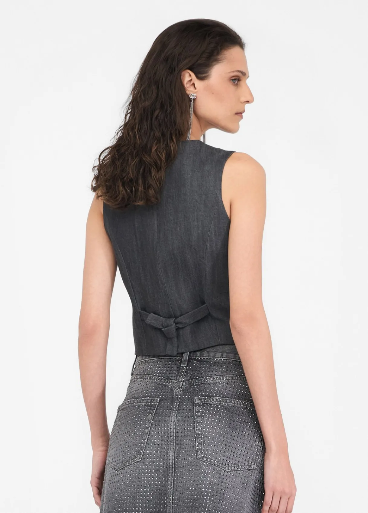 Liu Jo Gilet en toile denim|Femme Vestes|Tailleurs