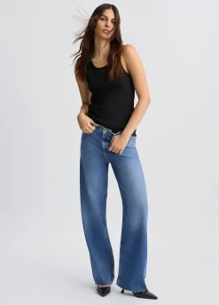 Liu Jo Jean à jambe large en coton|Femme Jeans Droit