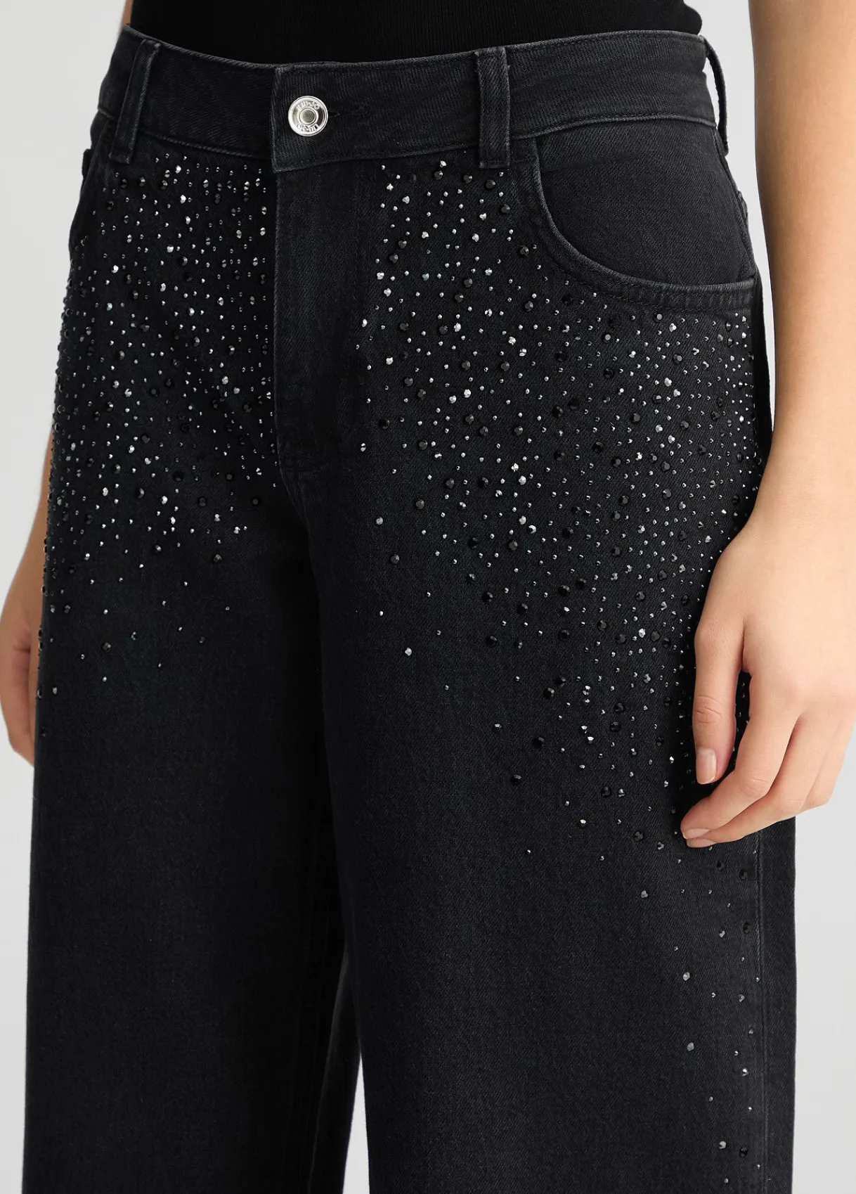 Liu Jo Jean baggy avec strass|Femme Jeans Droit