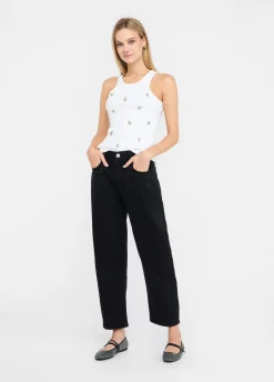 Liu Jo Jean boyfriend avec strass|Femme Jeans Droit