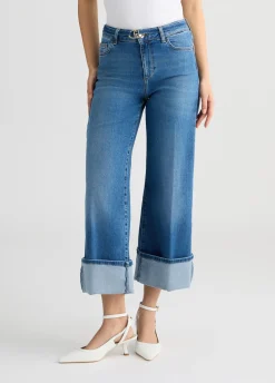 Liu Jo Jean cropped avec revers|Femme Jeans Droit