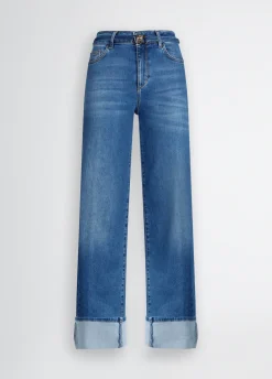 Liu Jo Jean cropped avec revers|Femme Jeans Droit