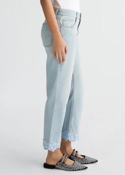 Liu Jo Jean droit avec broderie au crochet|Femme Jeans Droit