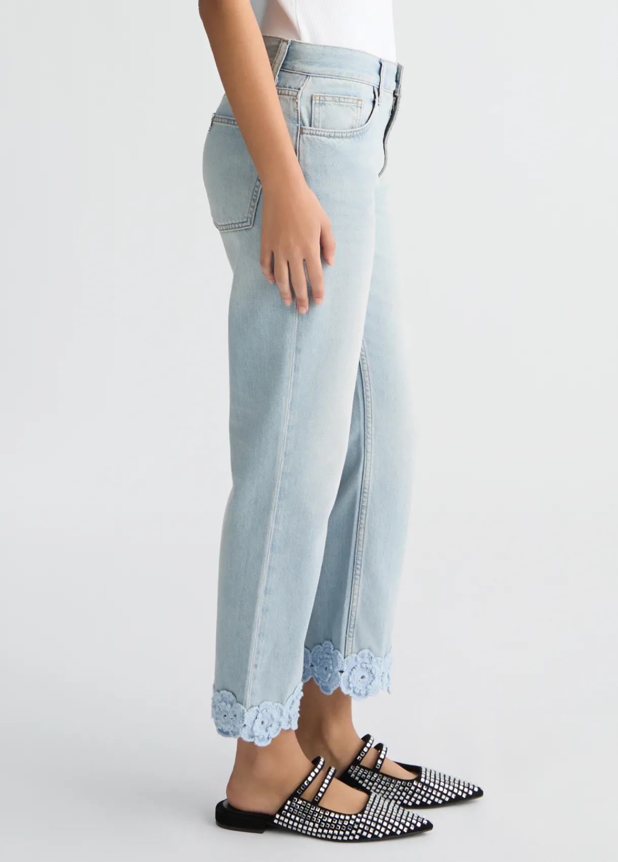 Liu Jo Jean droit avec broderie au crochet|Femme Jeans Droit