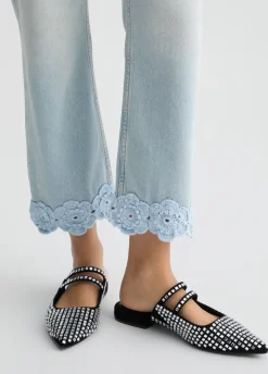 Liu Jo Jean droit avec broderie au crochet|Femme Jeans Droit