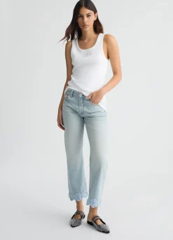 Liu Jo Jean droit avec broderie au crochet|Femme Jeans Droit