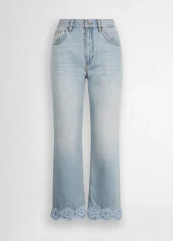 Liu Jo Jean droit avec broderie au crochet|Femme Jeans Droit