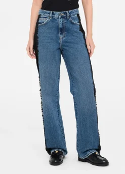 Liu Jo Jean droit avec dentelle|Femme Jeans Droit