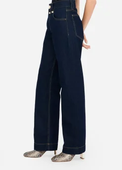 Liu Jo Jean droit avec perles de verre|Femme Jeans Droit