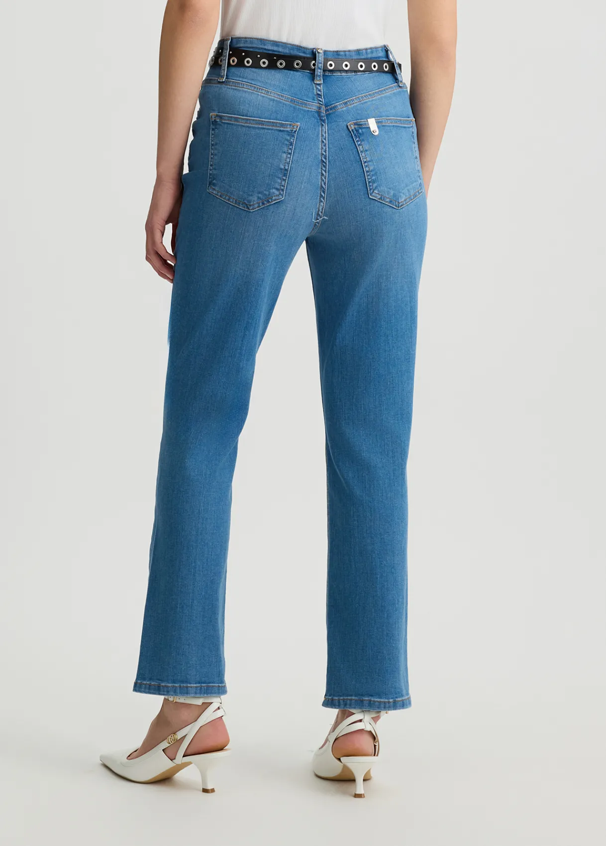 Liu Jo Jean droit cropped avec ceinture|Femme Jeans Droit